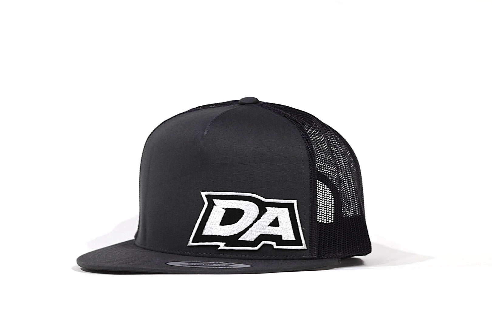 DA Series Yupoong Flat Bill Hat Black-White