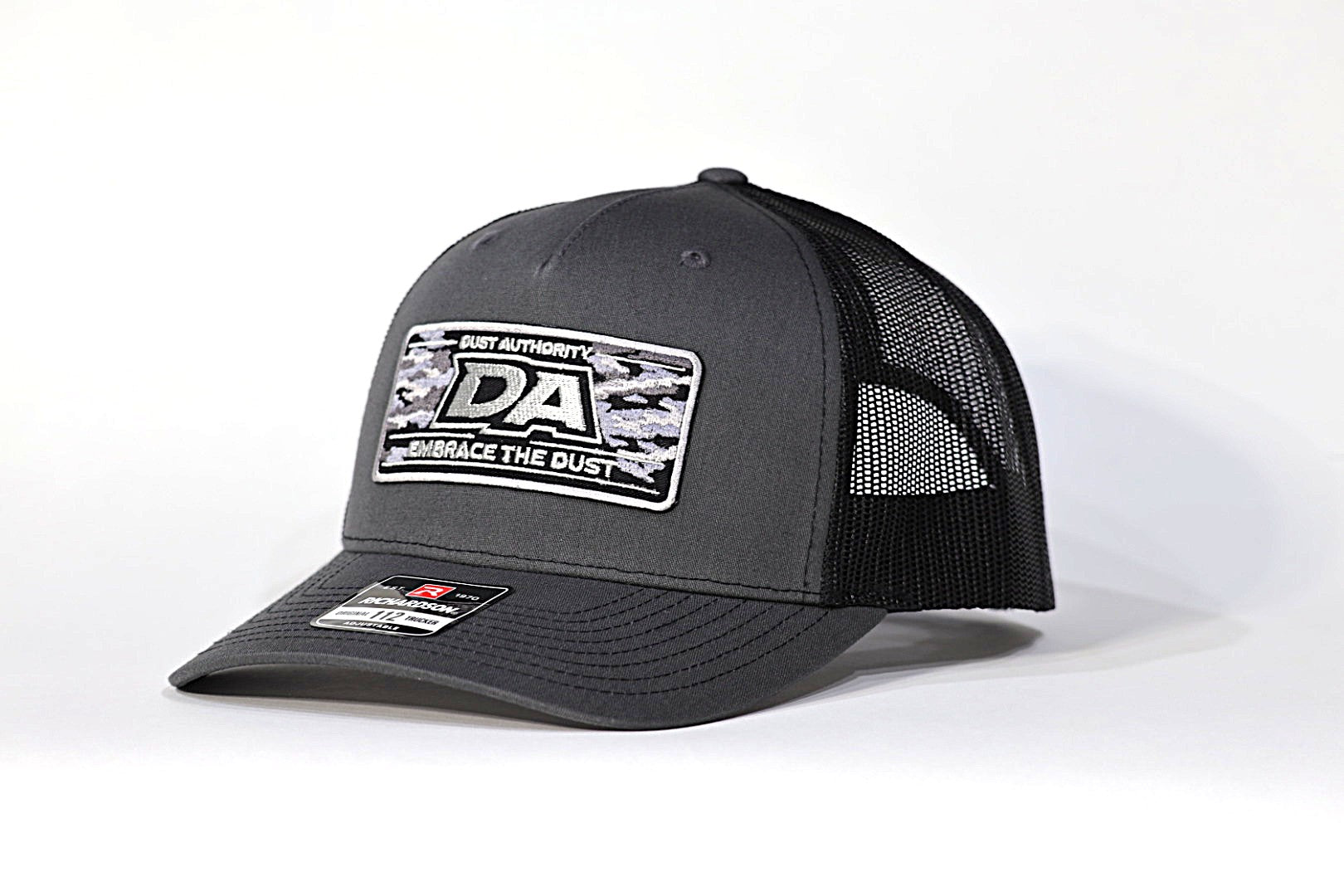 DA Camo Patch Richardson 112 Trucker Hat - Charcoal/Black