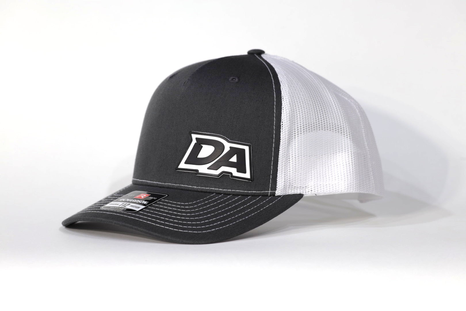 DA Silicone Logo Richardson 112 Trucker Hat - Charcoal/White